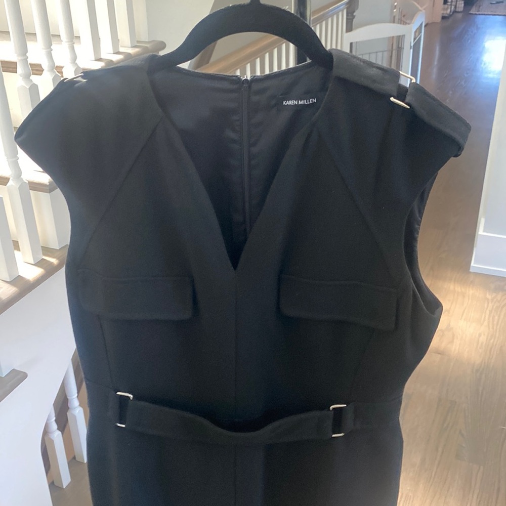 Karen Millen sophisticated black sheath work dress, US size 10